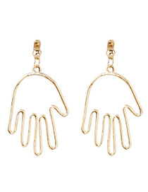 Fashion Gold Color Hand Shape Decorated Earrings