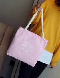 Trendy Pink Letter Pattern Decorated Handbag