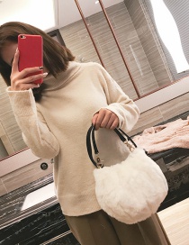 Trendy White Pure Color Decorated Simple Handbag