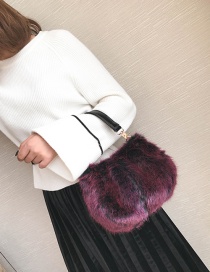Trendy Purple Pure Color Decorated Simple Handbag