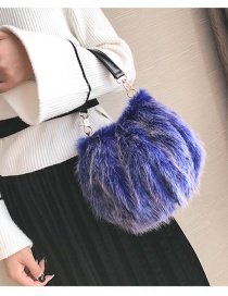 Trendy Sapphire Blue Pure Color Decorated Simple Handbag
