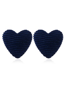 Vintage Navy Heart Shape Decorated Earrings