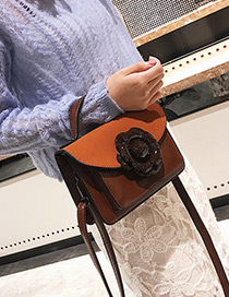 Fashion Coffee Flower Shape Decorated Shoulder Bag