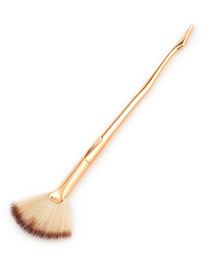 Fashion Gold Color Sector Shape Decorated Makeup Brush(1pc)