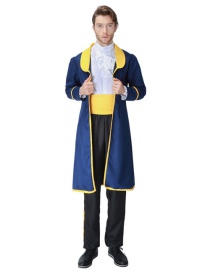 Fashion Yellow+blue Pure Color Decorated Cosplay Costume(without  shoes)