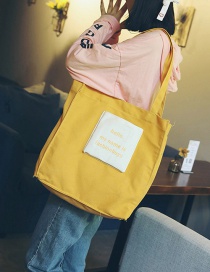Trendy Yellow Letter Pattern Decorated Shoulder Bag