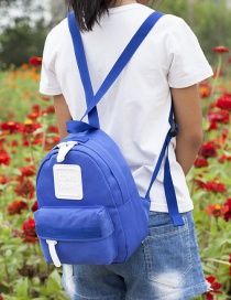 Lovely Blue Pure Color Decorated Children Backpack