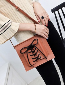 Fashion Brown Bandage Design Pure Color Mobile Phone Bag