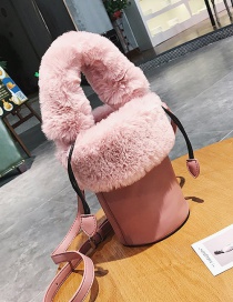 Fashion Pink Bucket Shape Decorated Shoulder Bag