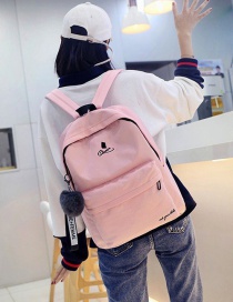 Fashion Pink Fuzzy Ball Decorated Simple Backpack