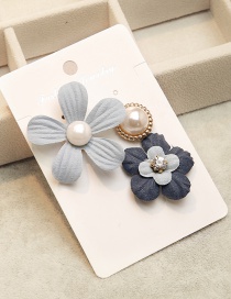 Fashion Blue Flower Shape Decorated Brooch (3pcs)
