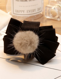 Fashion Black Fuzzy Balls Decorated Hair Claw