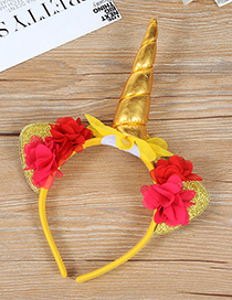 Trendy Gold Color Unicorn Shape Decorated Hair Hoop