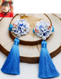 Lovely Blue Flower&tassel Decorated Hairpin(2pcs)