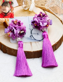 Lovely Purple Flower&tassel Decorated Hairpin(2pcs)