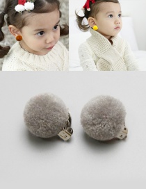 Fashion Gray Fuzzy Balls Decorated Children Earrings