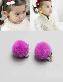 Fashion Purple Fuzzy Balls Decorated Children Earrings