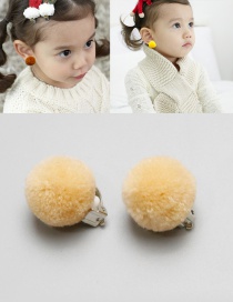 Fashion Khaki Fuzzy Balls Decorated Children Earrings