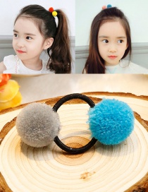 Lovely Gray+blue Fuzzy Balls Decorated Hair Band