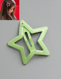 Lovely Green Star Shape Decorated Hairpin