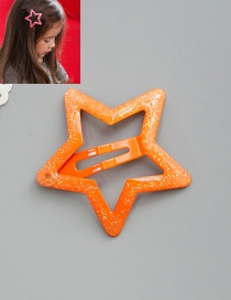 Lovely Orange Star Shape Decorated Hairpin
