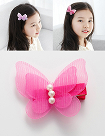 Lovely Plum Red Butterfly Shape Decorated Hairpin