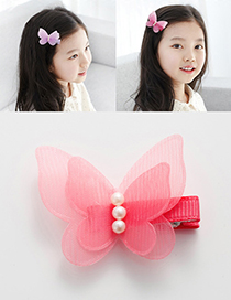 Lovely Watermelon Red Butterfly Shape Decorated Hairpin