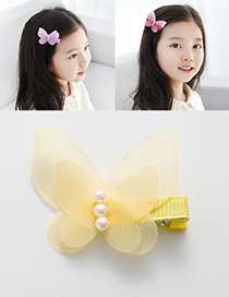 Lovely Yellow Butterfly Shape Decorated Hairpin