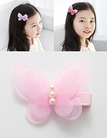 Lovely Light Pink Butterfly Shape Decorated Hairpin