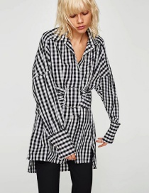 Trendy Black Grid Pattern Decorated Long Sleeves Shirts