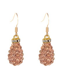 Fashion Pink Water Drop Shape Decorated Earrings