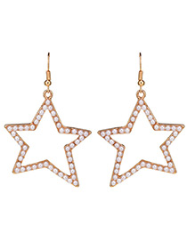 Fashion Gold Color Star Sjape Decorated Pure Color Earrings