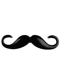 Fashion Black Moustache Shape Decorated Brooch