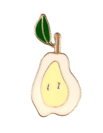 Fashion Light Yellow Pear Shape Decorated Brooch