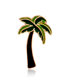 Lovely Green Coconut Tree Shape Decorated Brooch