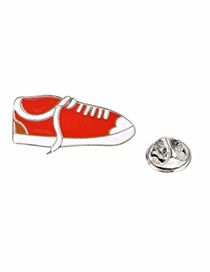Lovely Red Shoes Shape Decorated Brooch