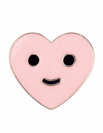 Lovely Pink Heart Shape Decorated Brooch