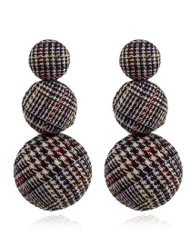 Retro Brown Round Shape Decorated Long Earrings