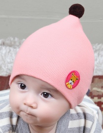 Lovely Pink Cartoon Pattern Design Child Knitted Cap(0-2 Yesrs Old )