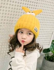 Lovely Yellow Cartoon Eyes Design Child Knitted Cap(1-6 Yesrs Old )