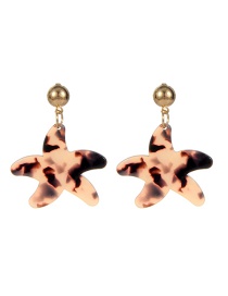 Fashion Beige+brown Starfish Shape Decorated Earrings