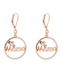 Fashion Gold Color Letter Pattern Decorated Pure Color Earrings
