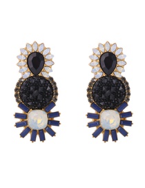 Fashion Black Flower Shape Decorated Simple Earrings