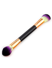 Trendy Yellow+purple Round Shape Decorated Makeup Brush