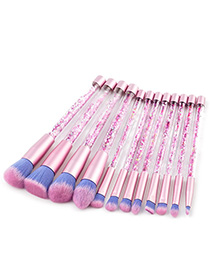 Fashion Pink Paillette Decorated Brushes (12pcs)