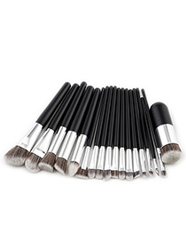 Fashion Black Color-maching Decorated Brushes (18pcs)