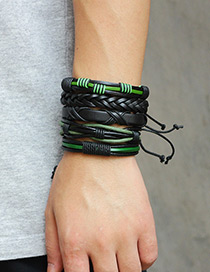 Personality Black Color-matching Decorated Multilayer Bracelet