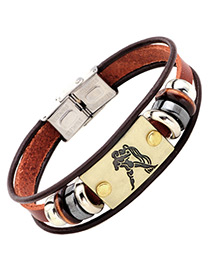 Personality Brown Aquarius Decorated Multilayer Bracelet