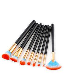 Fashion Orange Color-matching Decorated Brushes (8pcs)