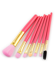 Fashion Pink Color-matching Decorated Brushes (7pcs)